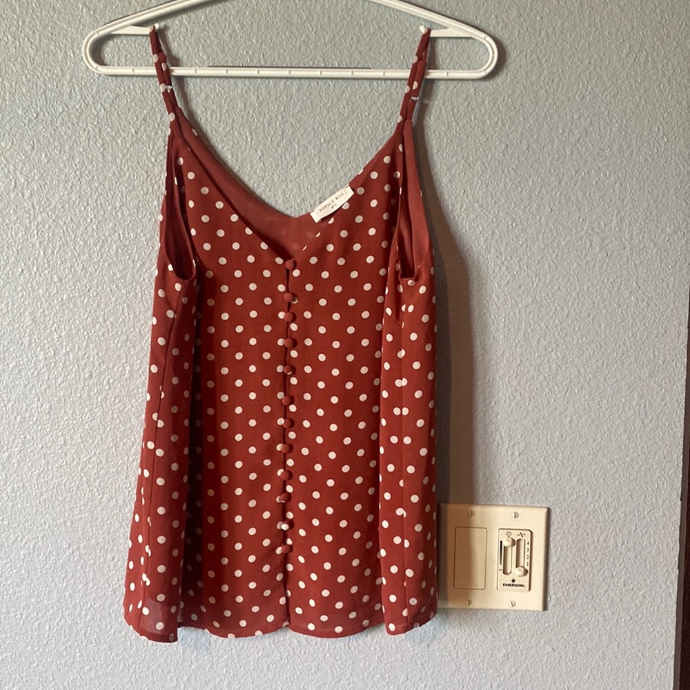 Sophie Rue Polka dot tank with button detail